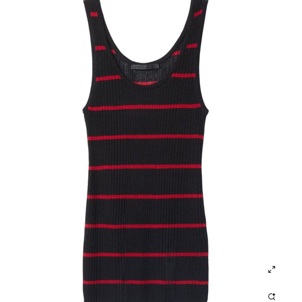 Jenni Kayne Black And Red Stripe Ribbed Tank - S